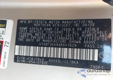 2010 Toyota Camry Le from USA, damaged, VIN 4T4BF3EK9AR041029